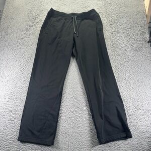 Adidas Pant Mens L Black Polyester Track Straight Jogging Gym Training Workout